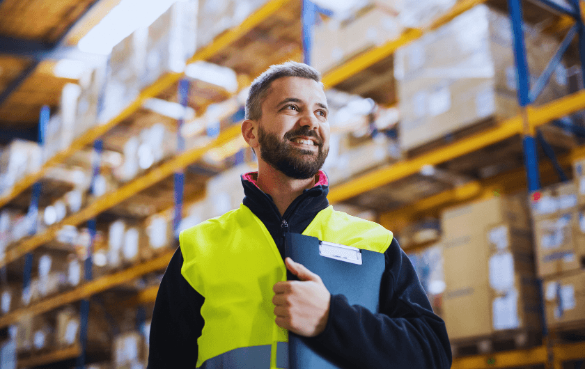 Student at warehouse